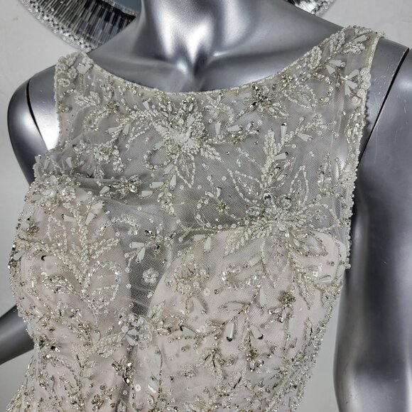 NWOT~$2600~JUSTIN ALEXANDER~SZ 6~IVORY EMBELLISHED MERMAID WEDDING DRESS GOWN - Picture 3 of 16